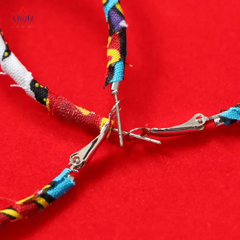 Handmade African Fabric Earrings With Tassels