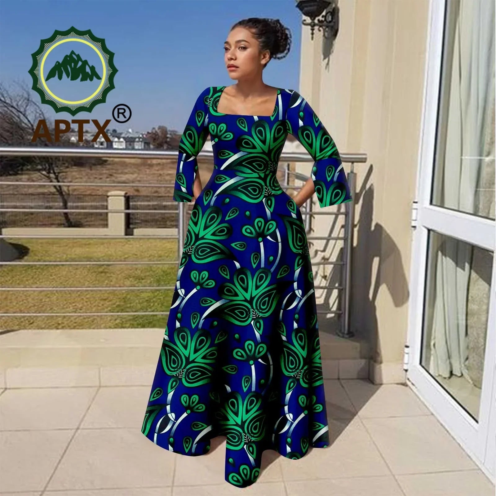 Ankara Maxi Dress with Pockets for Curvy bodies