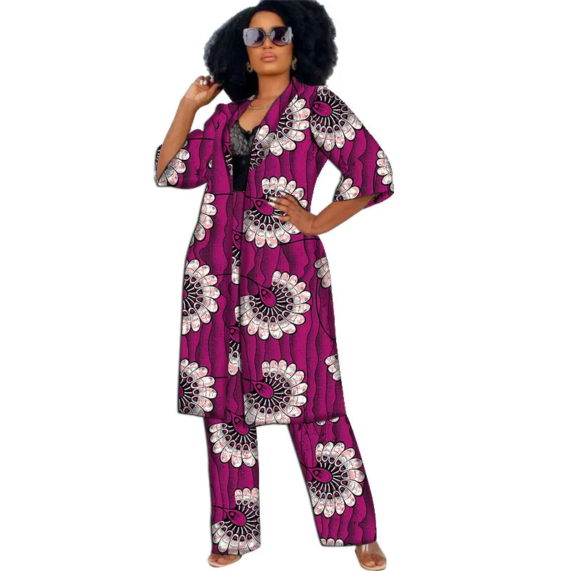 Elegant Ankara 2-Piece Pant Set with Long Jacket