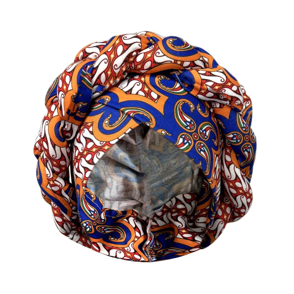 Ready-to-Wear Braided Headtie - Stylish Ankara Print Turban Hat for Weddings & Daily Wear
