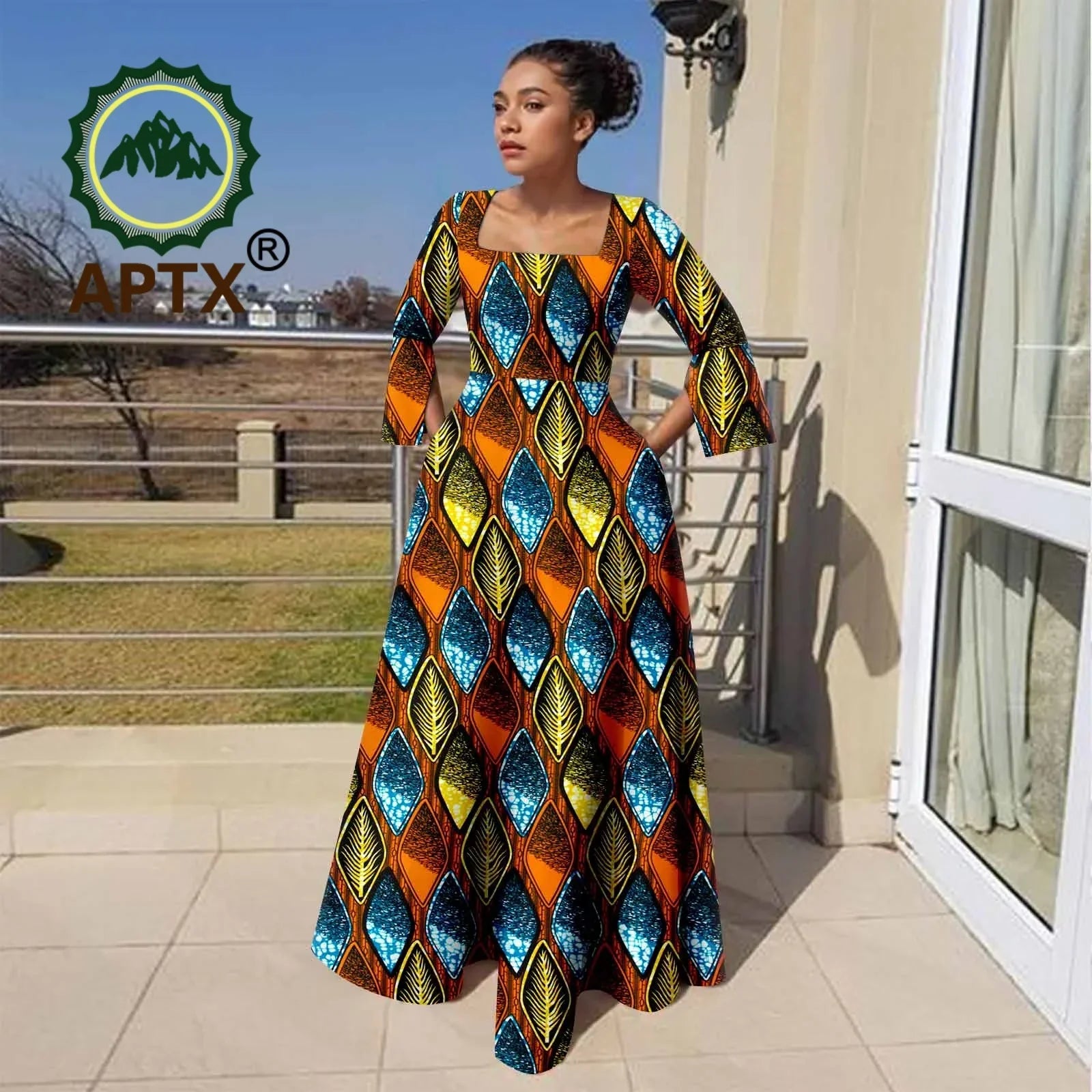 Ankara Maxi Dress with Pockets for Curvy bodies