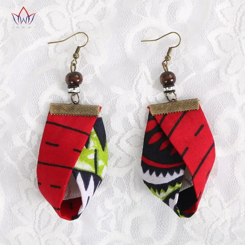 Handmade African Fabric Earrings With Tassels