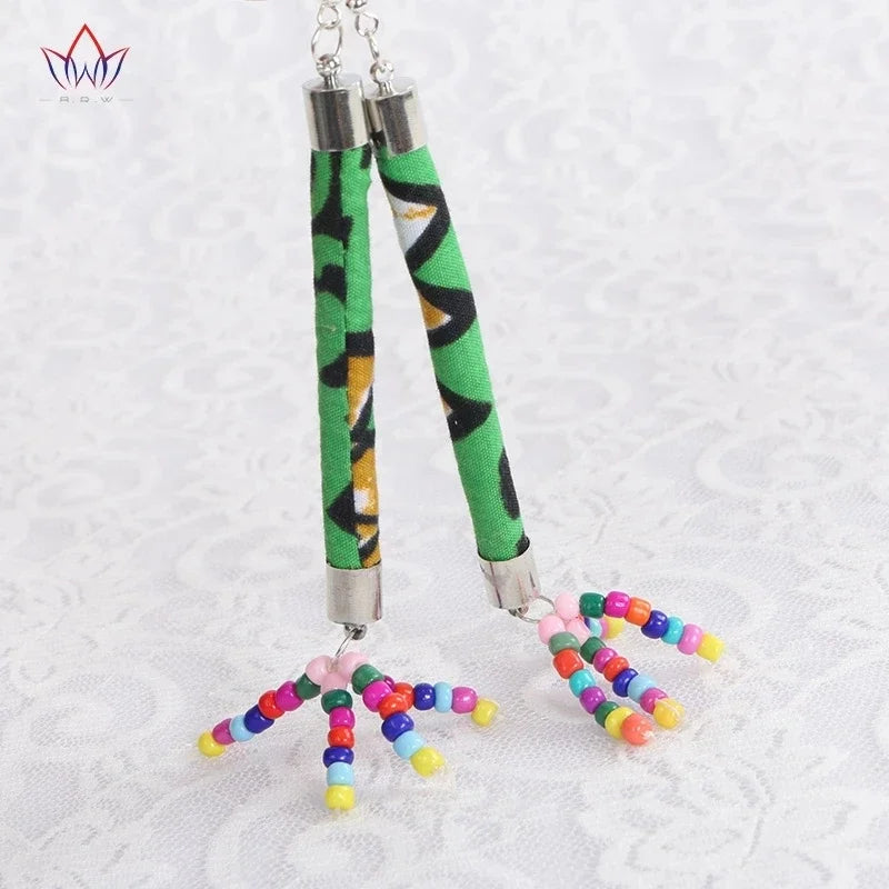 Handmade African Fabric Earrings With Tassels