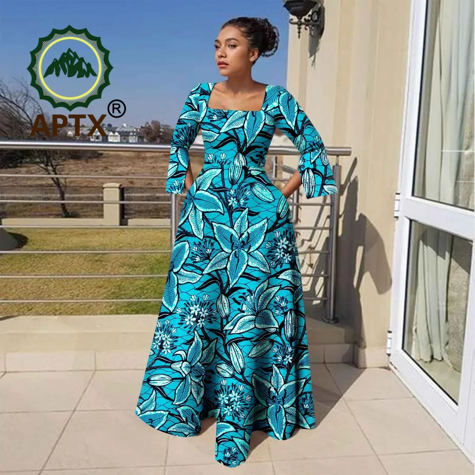 Ankara Maxi Dress with Pockets for Curvy bodies