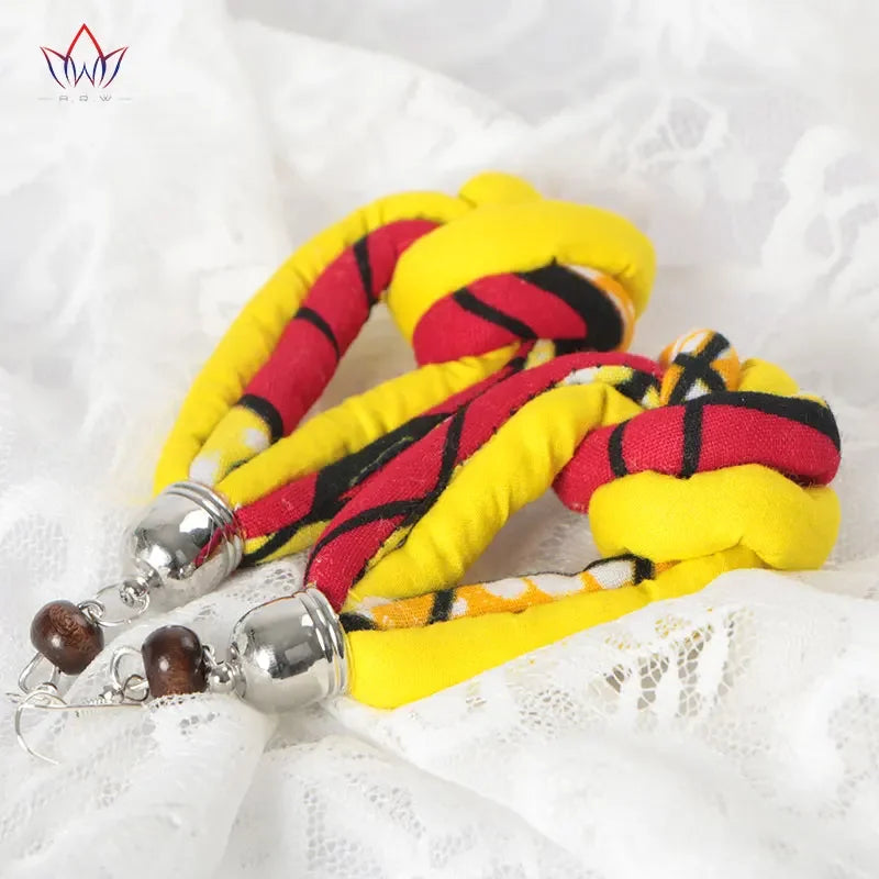 Handmade African Fabric Earrings With Tassels
