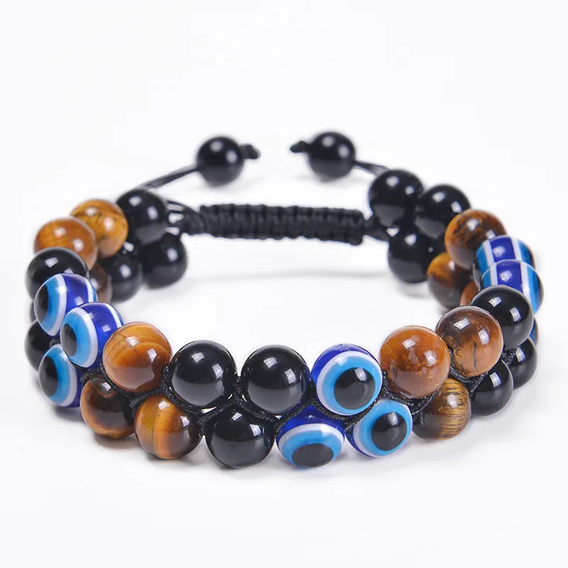 Vulcanic stone double beaded Hair Tie - Bracelet