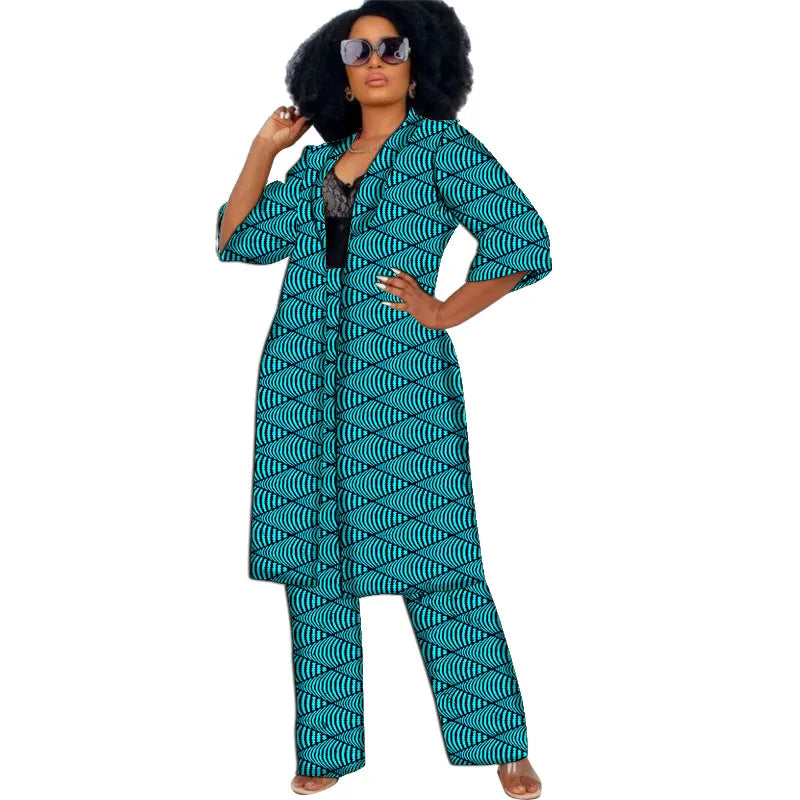 Elegant Ankara 2-Piece Pant Set with Long Jacket