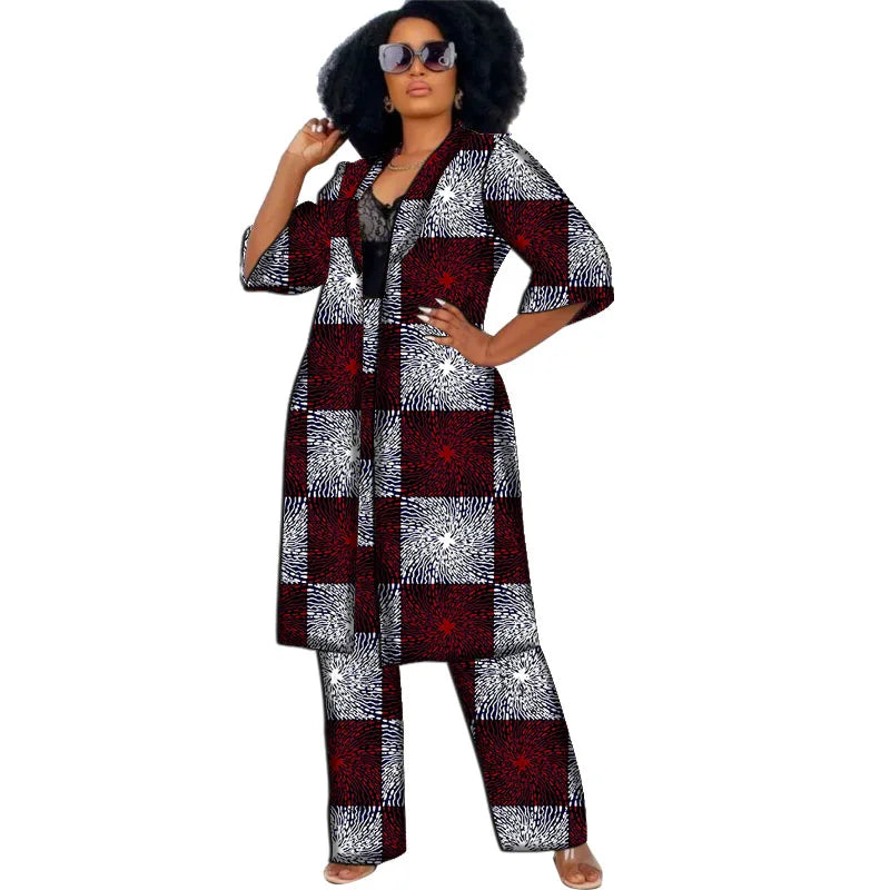 Elegant Ankara 2-Piece Pant Set with Long Jacket