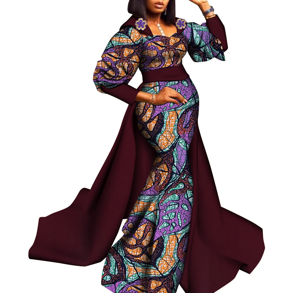 Super Elegant African Ankara Gown with a Train