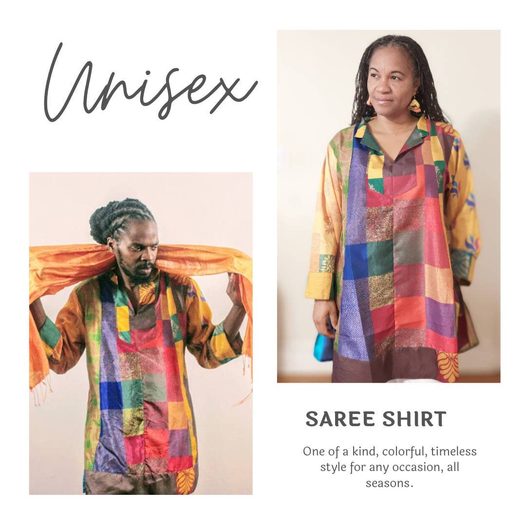 Unique en son genre unisexe Saree Shirt