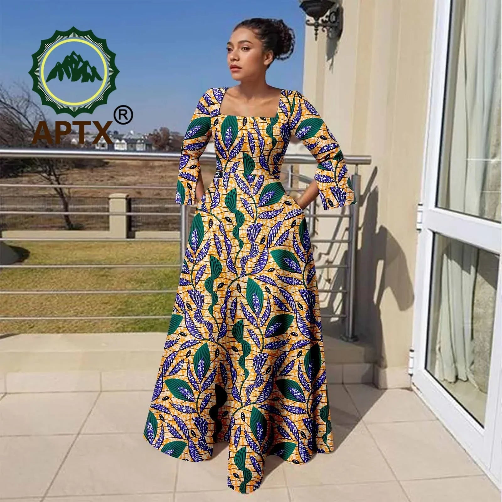 Ankara Maxi Dress with Pockets for Curvy bodies