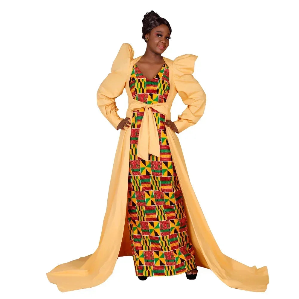 Super Elegant African Ankara Gown with a Train