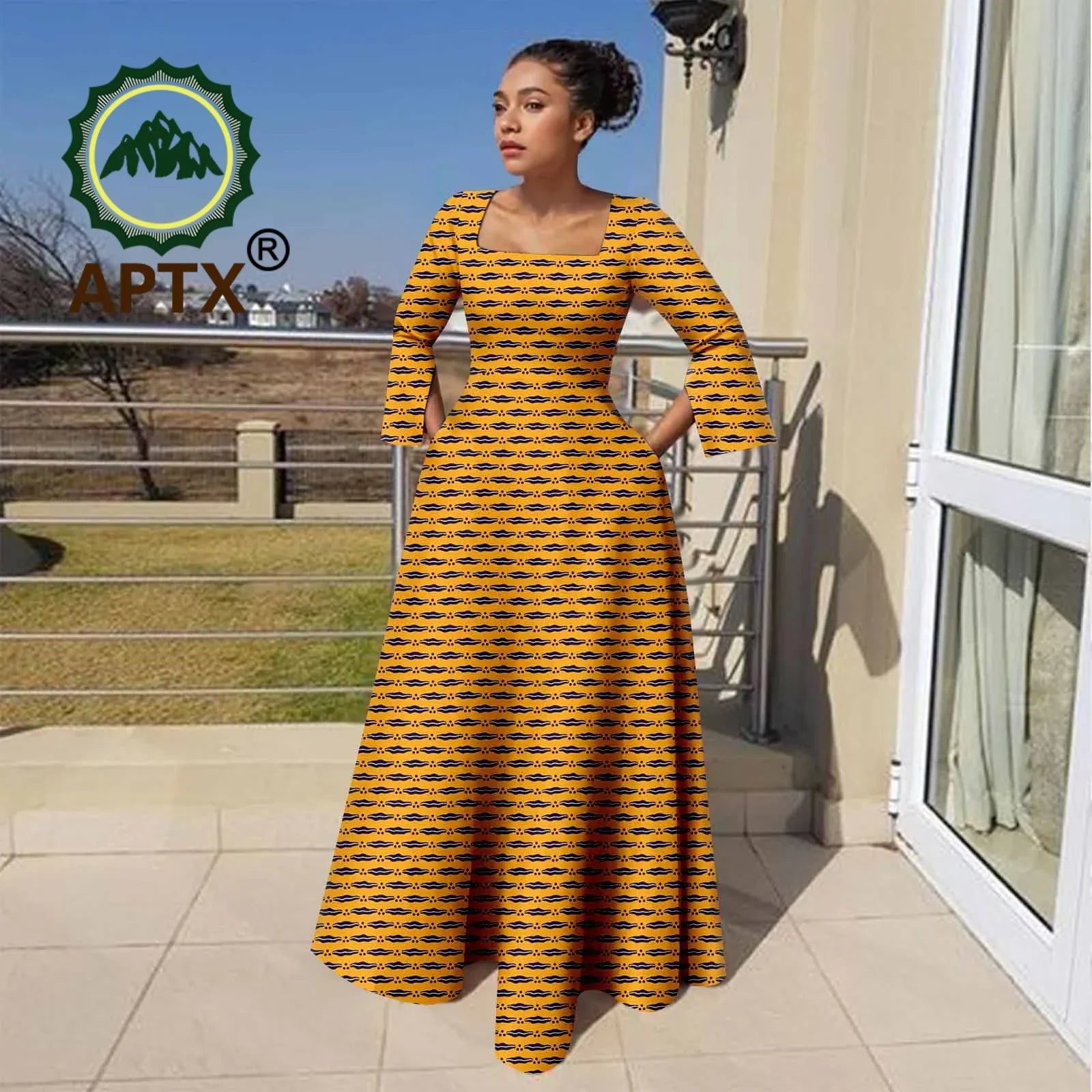 Ankara Maxi Dress with Pockets for Curvy bodies