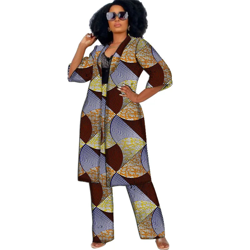 Elegant Ankara 2-Piece Pant Set with Long Jacket