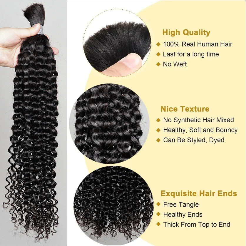 Human hair extensions with quality and texture features displayed.