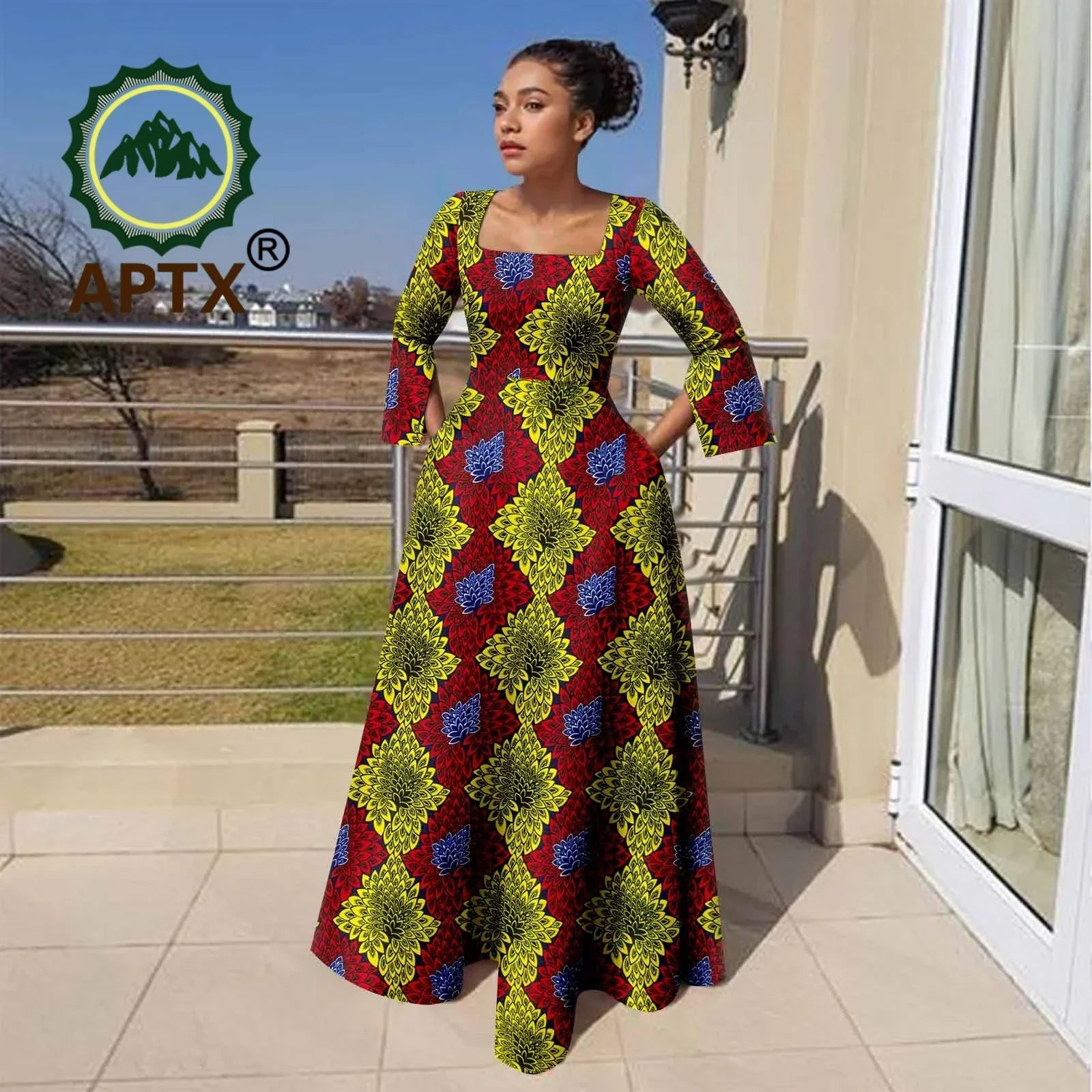Ankara Maxi Dress with Pockets for Curvy bodies