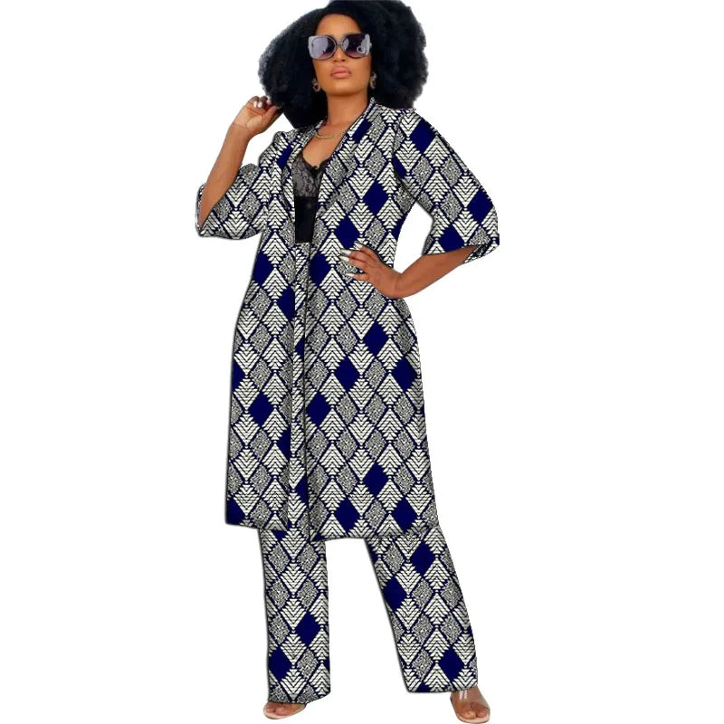 Elegant Ankara 2-Piece Pant Set with Long Jacket