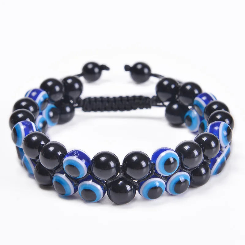 Vulcanic stone double beaded Hair Tie - Bracelet