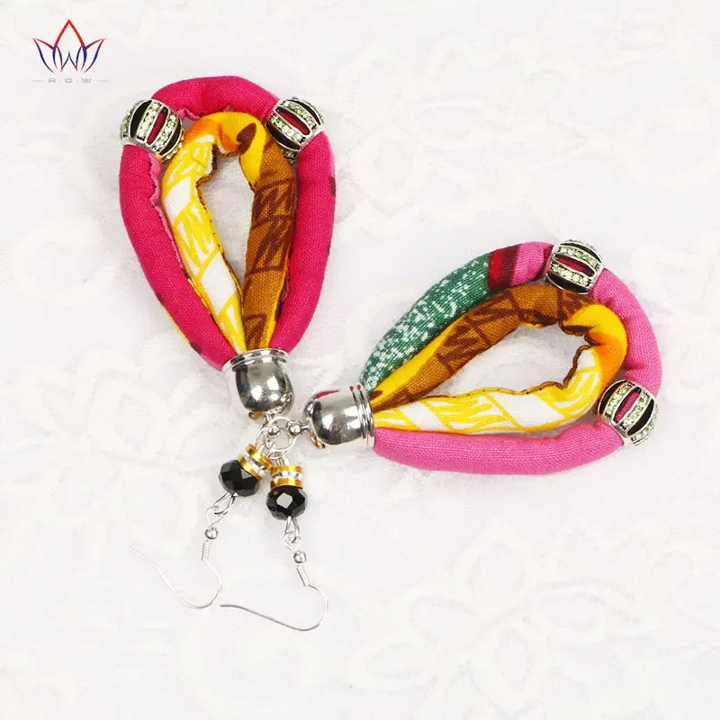 Handmade African Fabric Earrings With Tassels