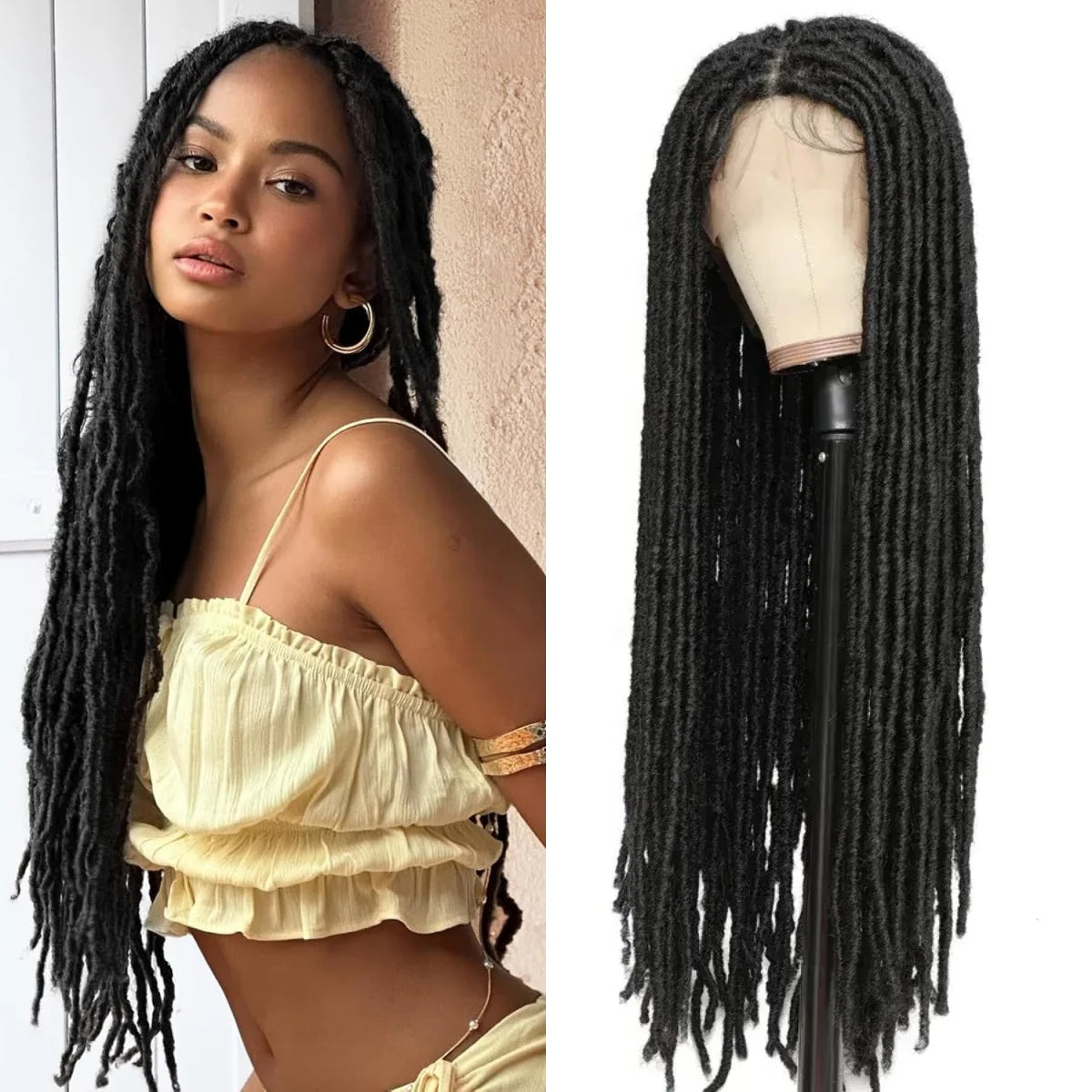 BoHo Faux Locs Full Lace Dreadlock Wig with Baby Hair