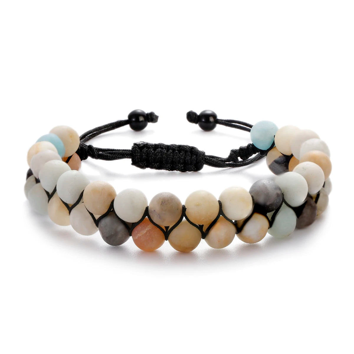 Vulcanic stone double beaded Hair Tie - Bracelet