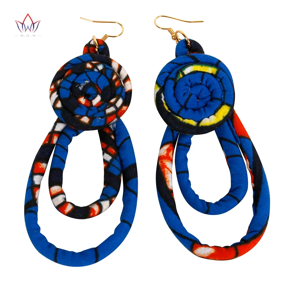 Handmade African Fabric Earrings With Tassels