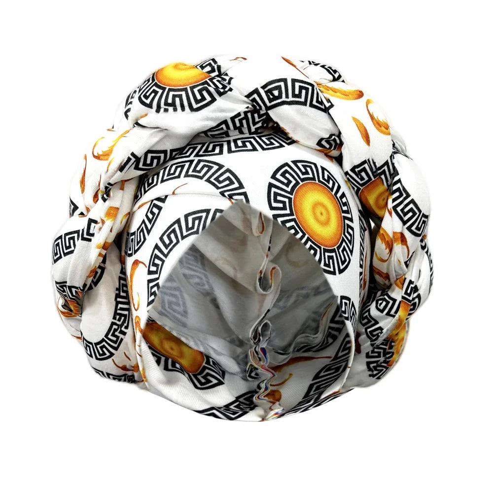 Ready-to-Wear Braided Headtie - Stylish Ankara Print Turban Hat for Weddings & Daily Wear
