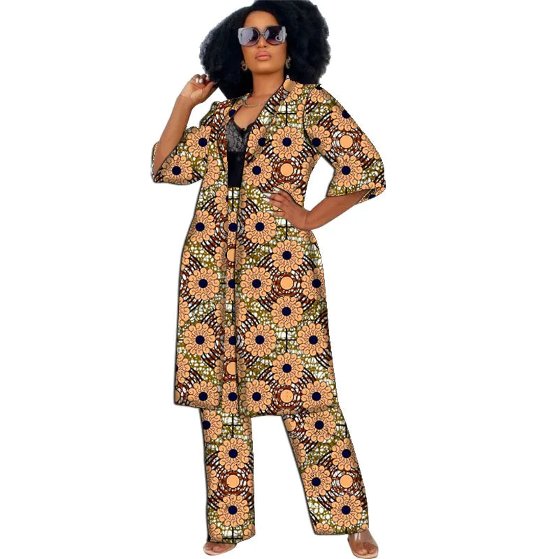 Elegant Ankara 2-Piece Pant Set with Long Jacket