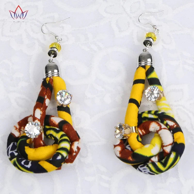 Handmade African Fabric Earrings With Tassels