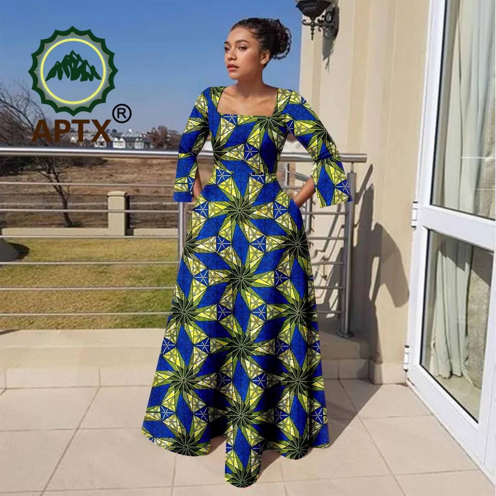 Ankara Maxi Dress with Pockets for Curvy bodies