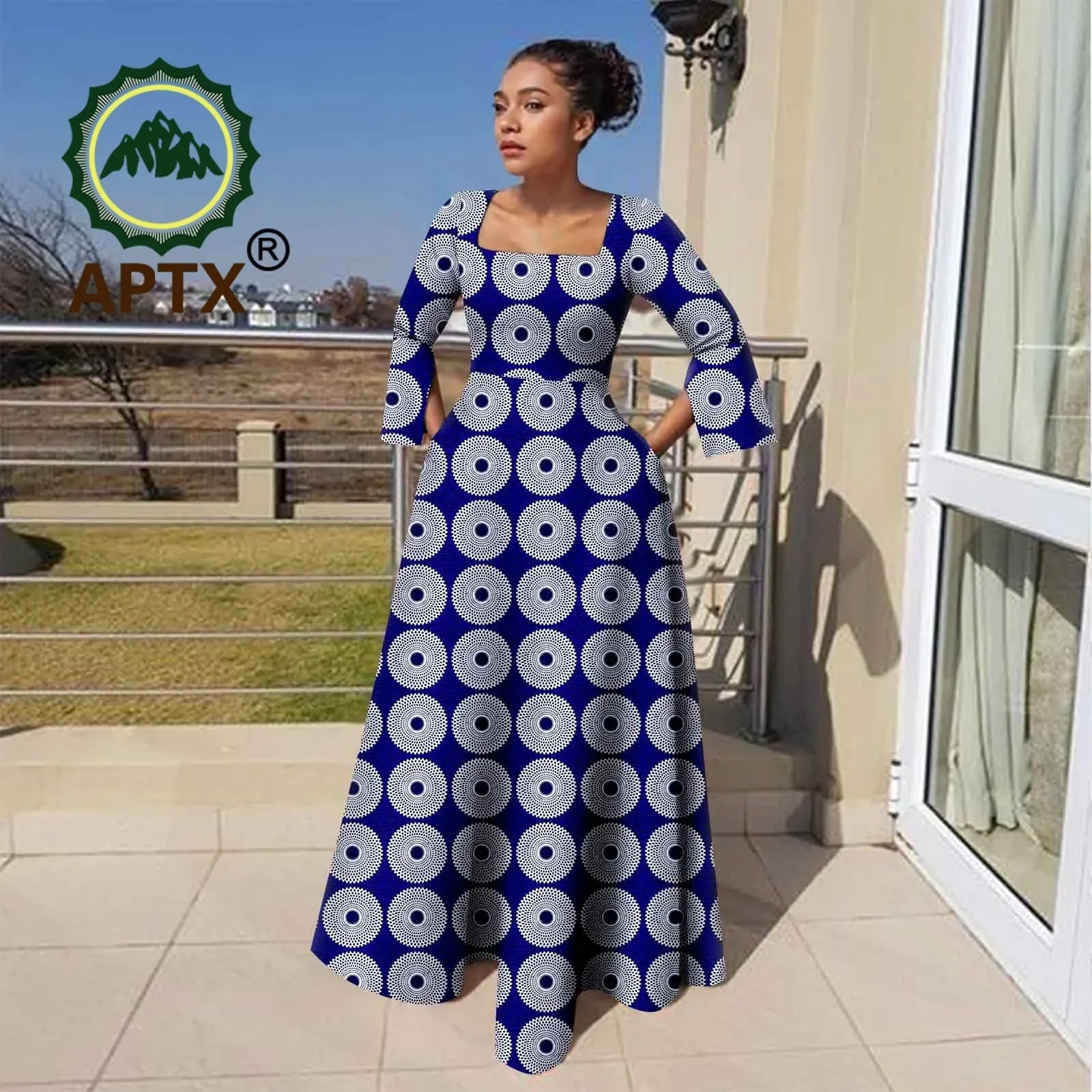 Ankara Maxi Dress with Pockets for Curvy bodies