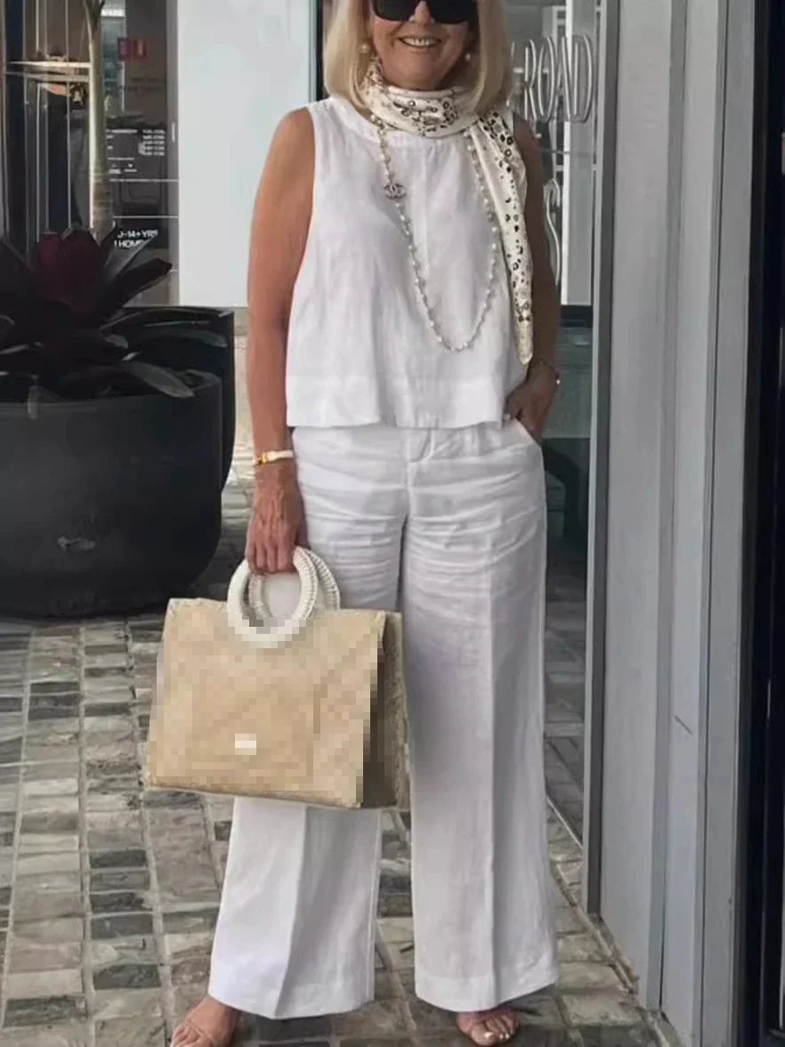 Women’s Sleeveless Top & Wide-Leg Pants