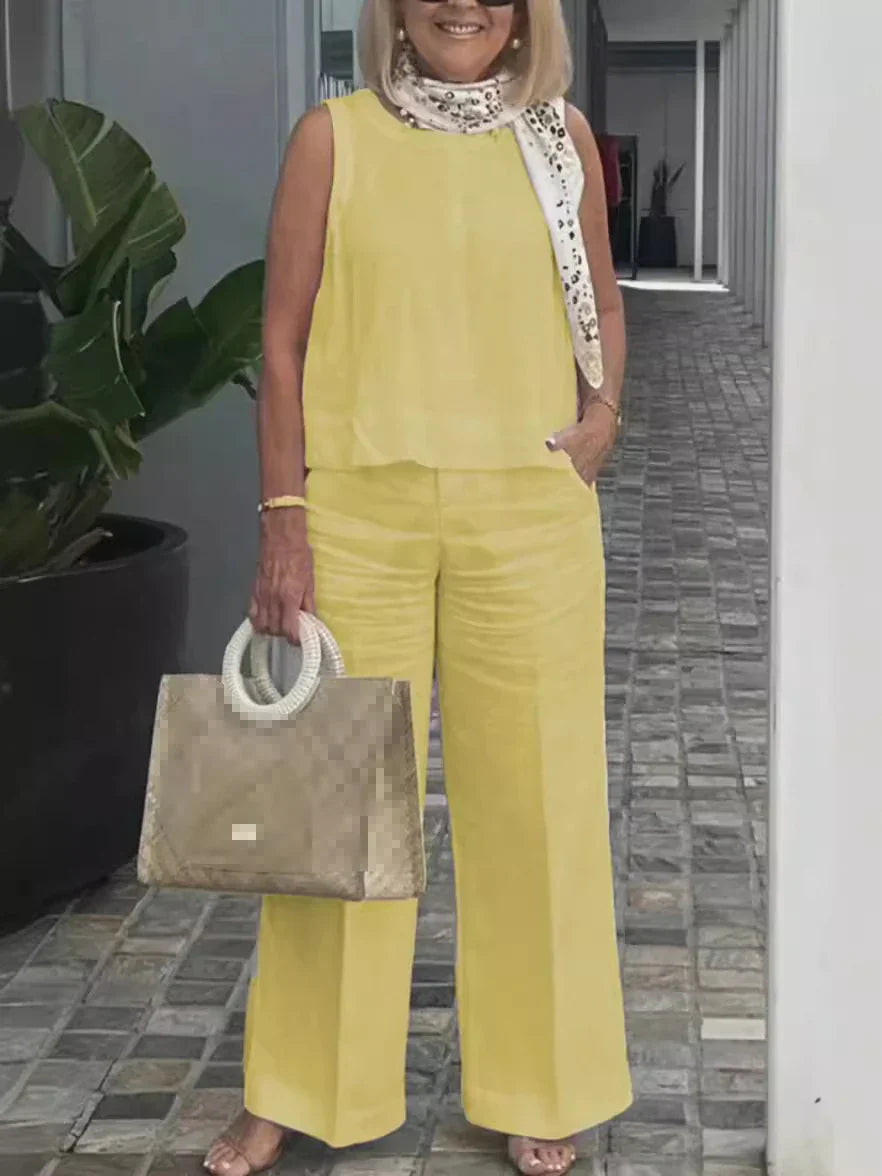Women’s Sleeveless Top & Wide-Leg Pants