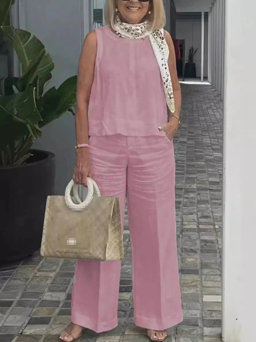Women’s Sleeveless Top & Wide-Leg Pants