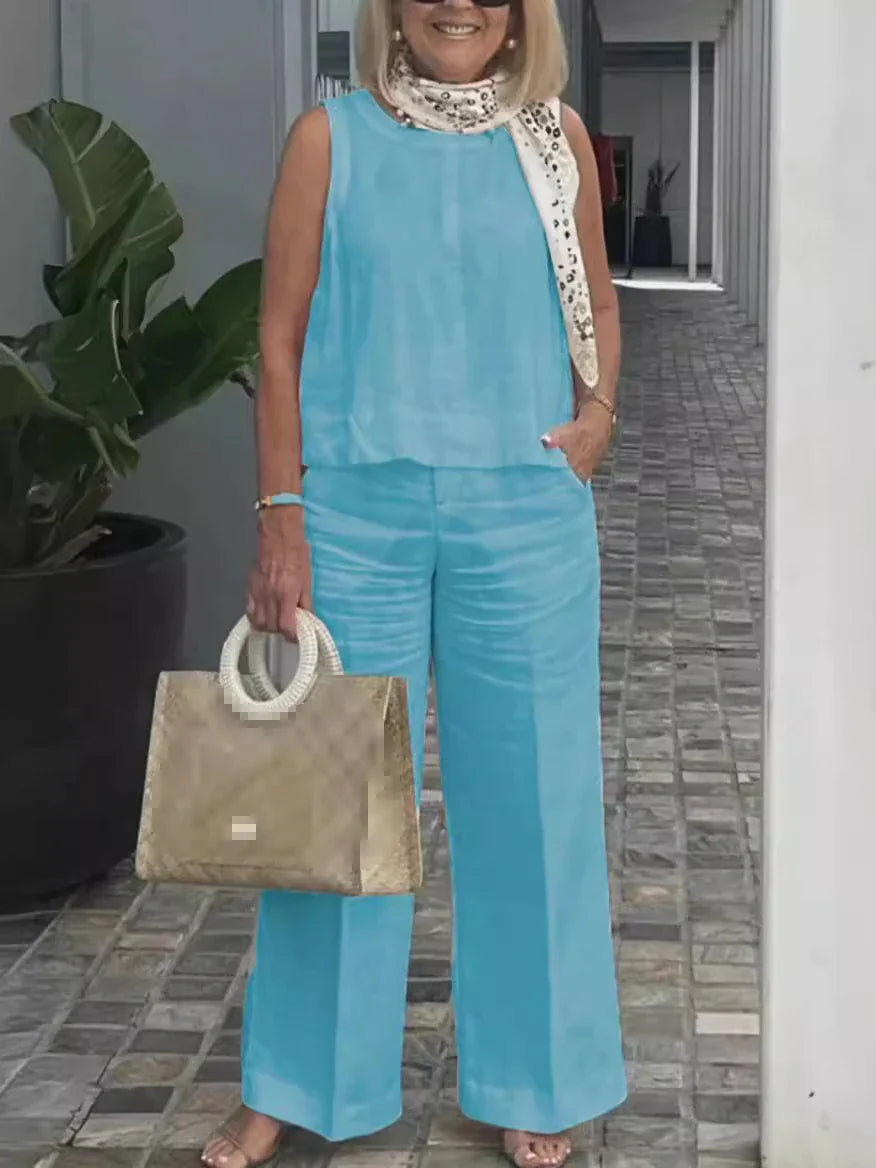Women’s Sleeveless Top & Wide-Leg Pants