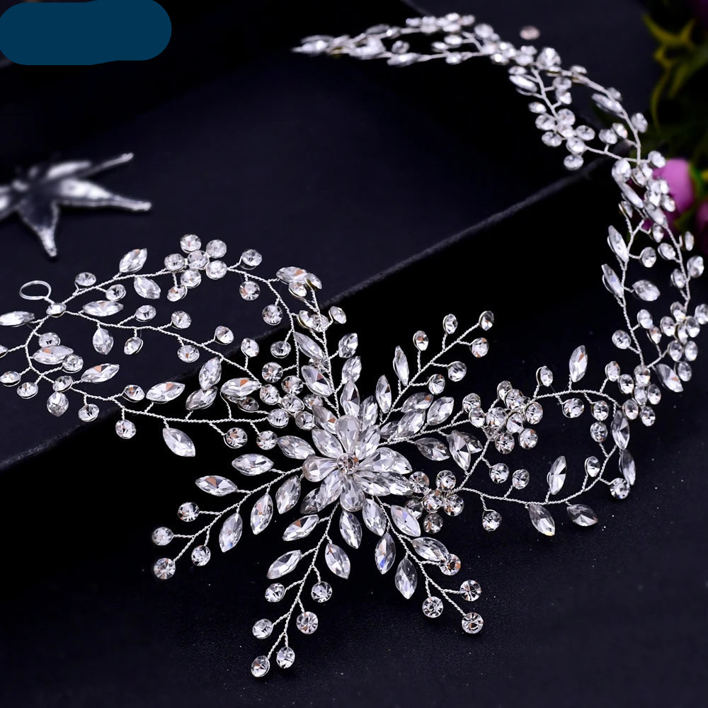 bridal-headpiece-silver-spray-flower-crystal-tiara