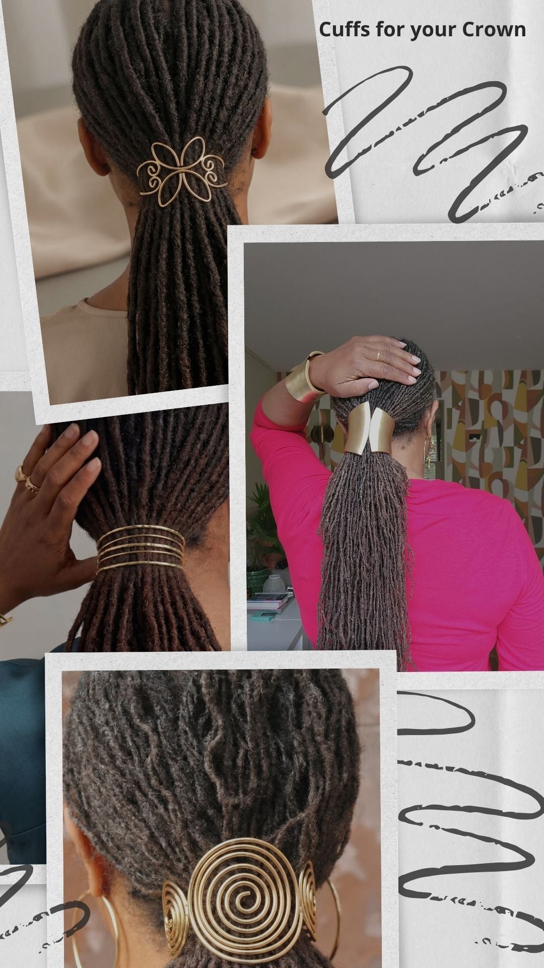 Loc ponytails and cuffs