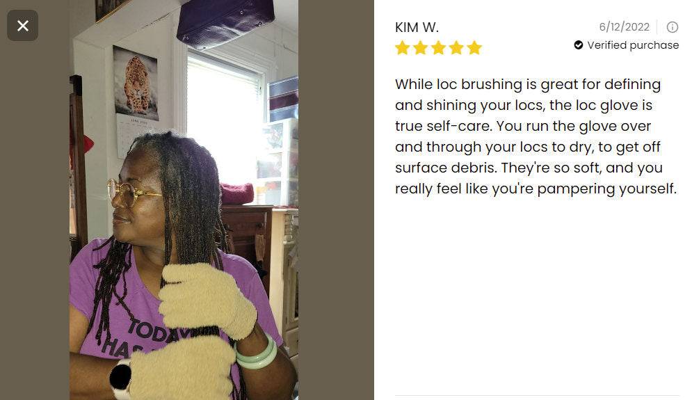 Loc Glove to clean, maintain and dry locs