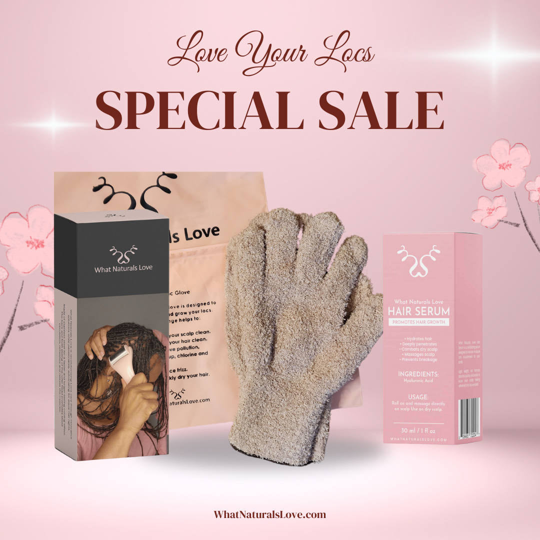 Glove and hair serum packaging with &