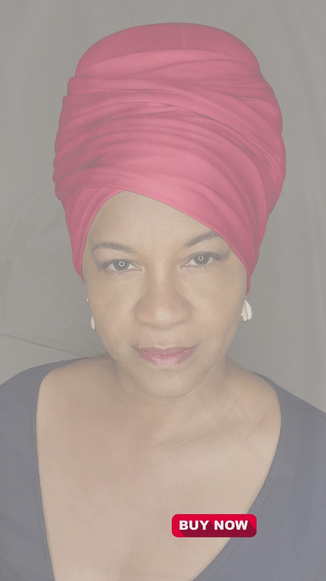 Elegant red tube headwrap for locs, sisterlocks, and dreadlocks with a &