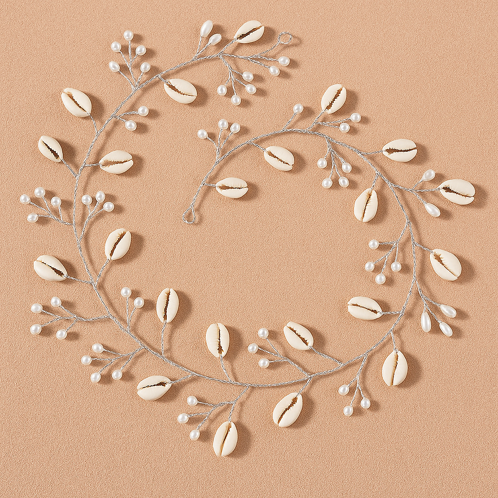 Bridal Cowrie Shells with Pearls