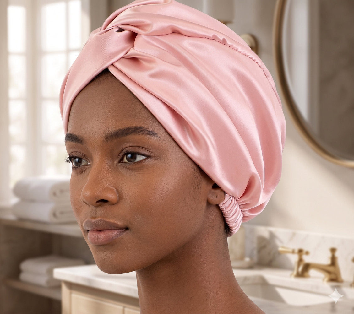 Silk Bonnet for Starter Locs, Afros, Cornrows, curly hair and short naturals