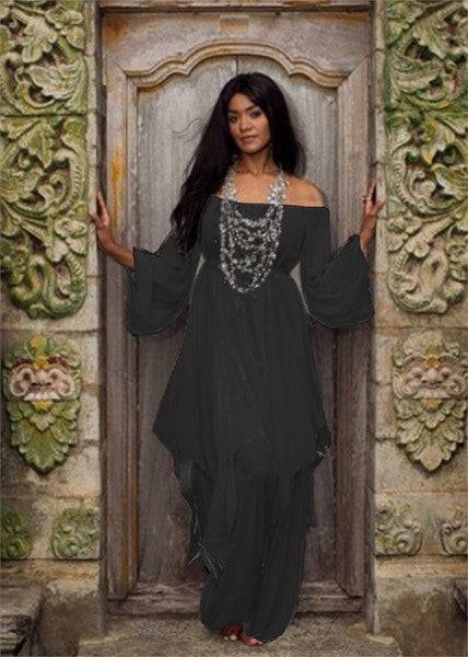 Stunning Sexy Peasant Blouse & Harem Pants Set