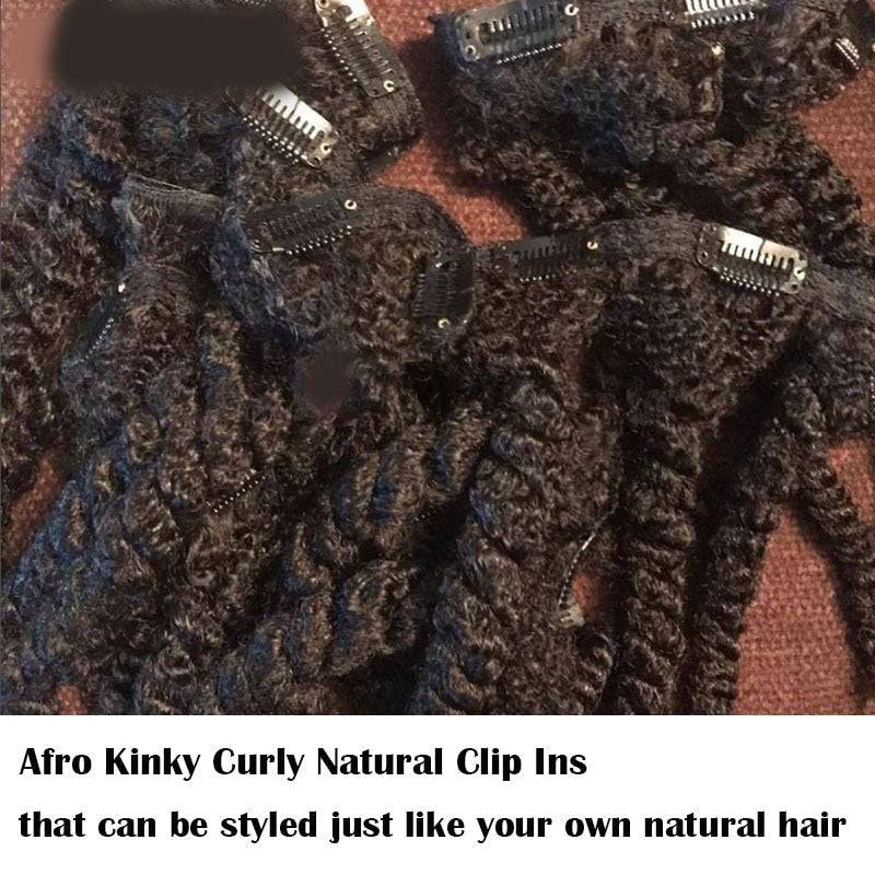 Natural 4B 4C Virgin Afro Human Hair Clip Ins