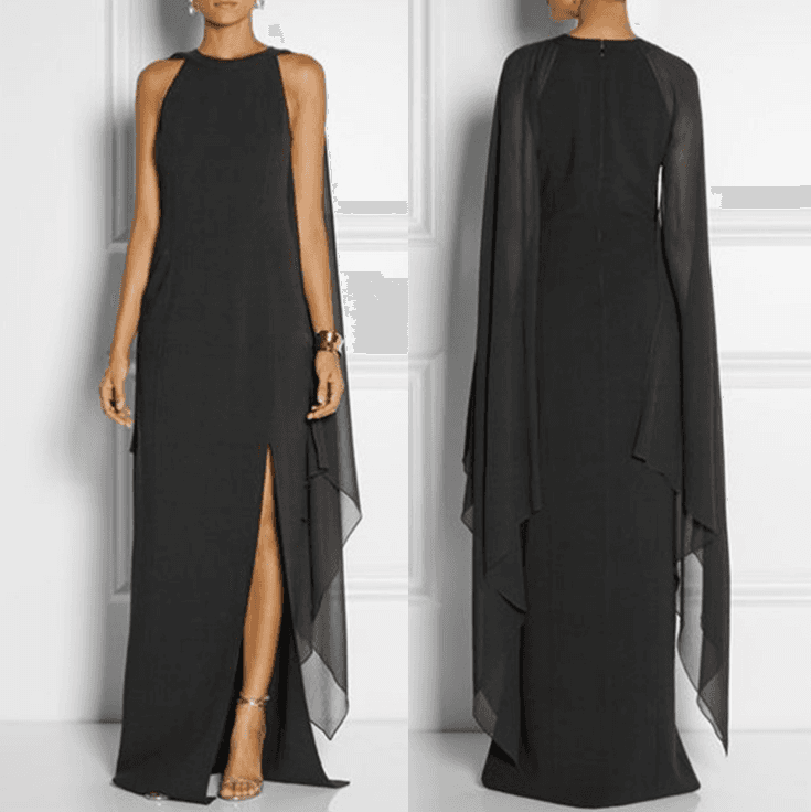 Elegant Swing Shawl Maxi Dress