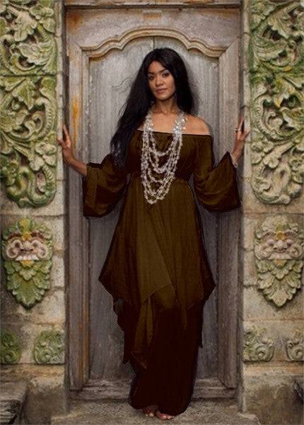 Stunning Sexy Peasant Blouse & Harem Pants Set