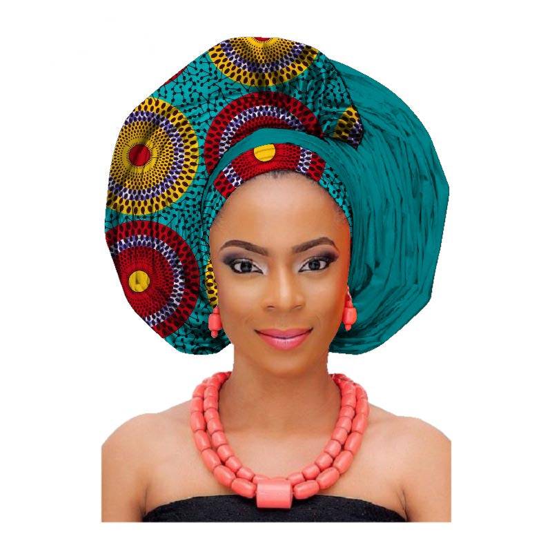 African Print Wax Cotton for Headwrap and Gele