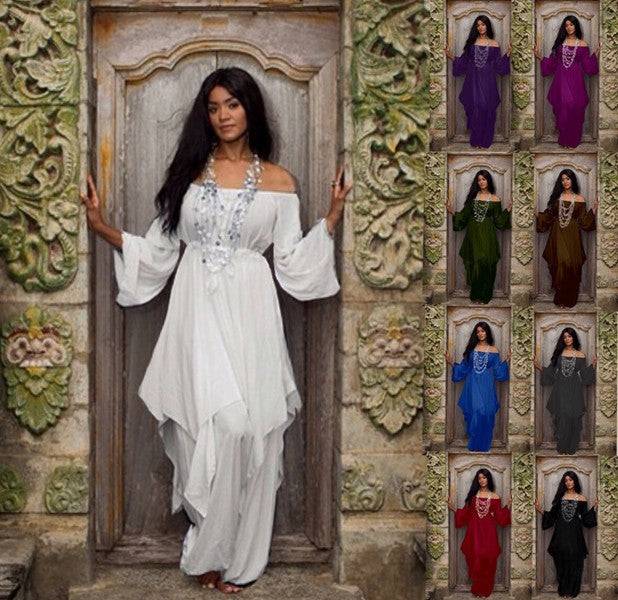 Stunning Sexy Peasant Blouse & Harem Pants Set