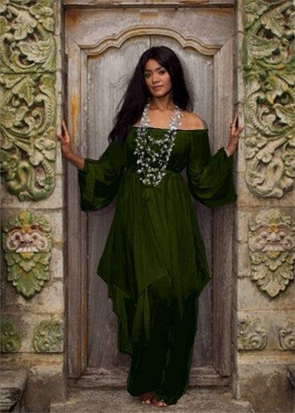 Stunning Sexy Peasant Blouse & Harem Pants Set