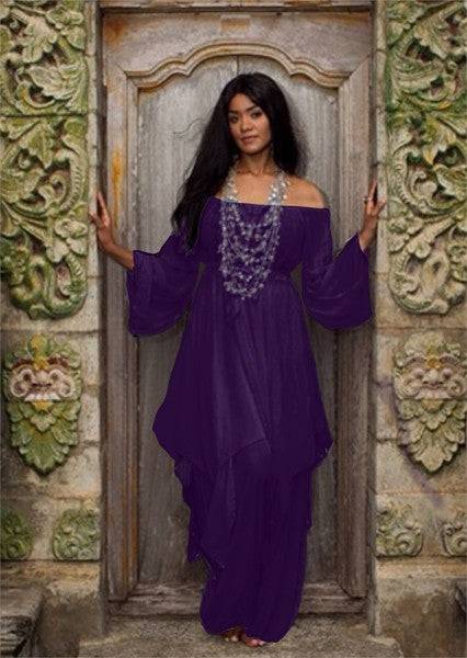 Stunning Sexy Peasant Blouse & Harem Pants Set